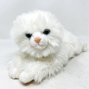 Aurora White Realistic Persian Kitty Plush 12”